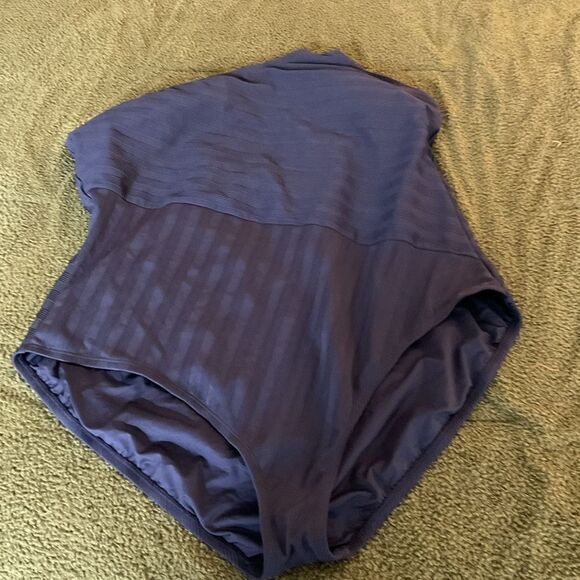 La Blanca Linea Costa Navy Blue One Shoulder One Piece Plus Size Swimsuit 22W - Picture 3 of 6